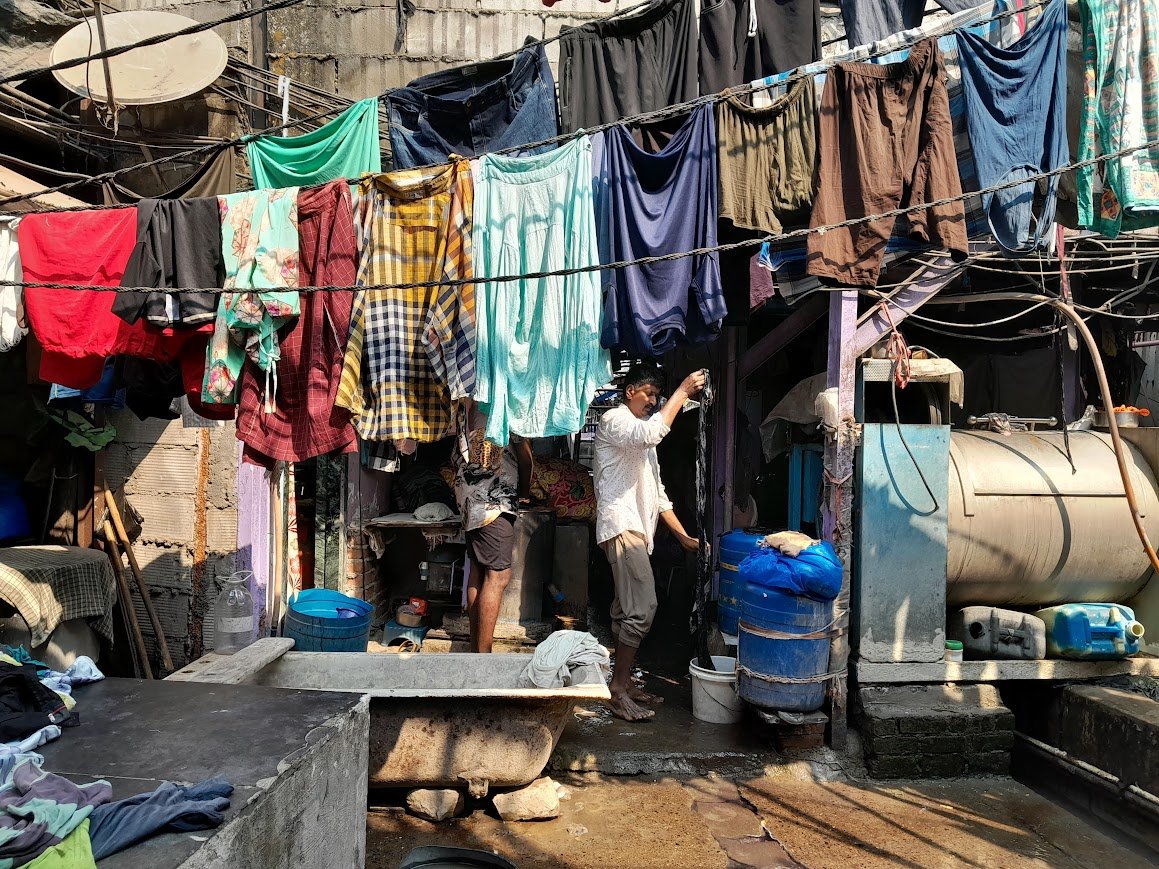 Dhobi Ghat laundry at dawn in Mumbai