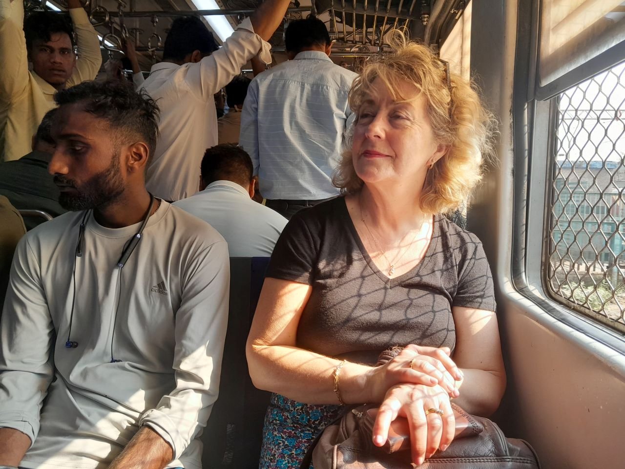 Taking the local train to the Dadar flower market, Mumbai