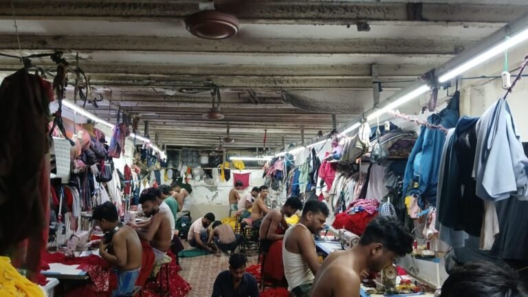 A garment workshop in Dharavi, Mumbai