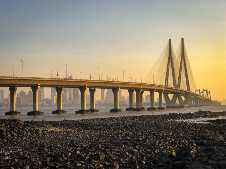 Bandra-Worli Sea Link stretching across the sea in Mumbai