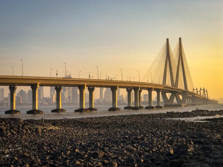 Bandra-Worli Sea Link stretching across the sea in Mumbai
