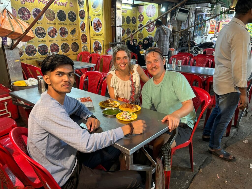 enjoying kebabs on Mumbai street food tour - Mumbai Experiences