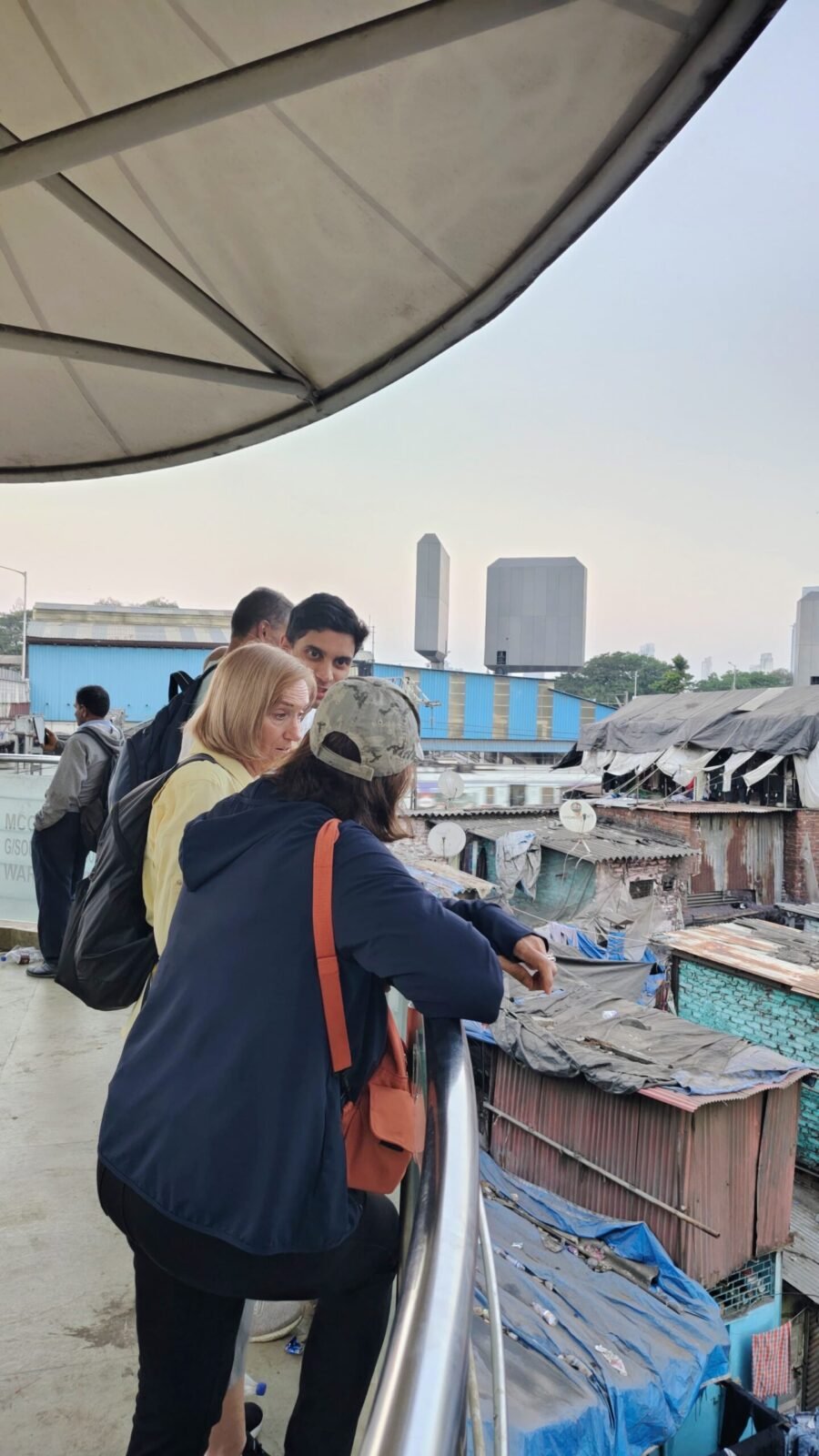 The view over Dhobi Ghat from the public bridge near Mahalaxmi station, Mumbai