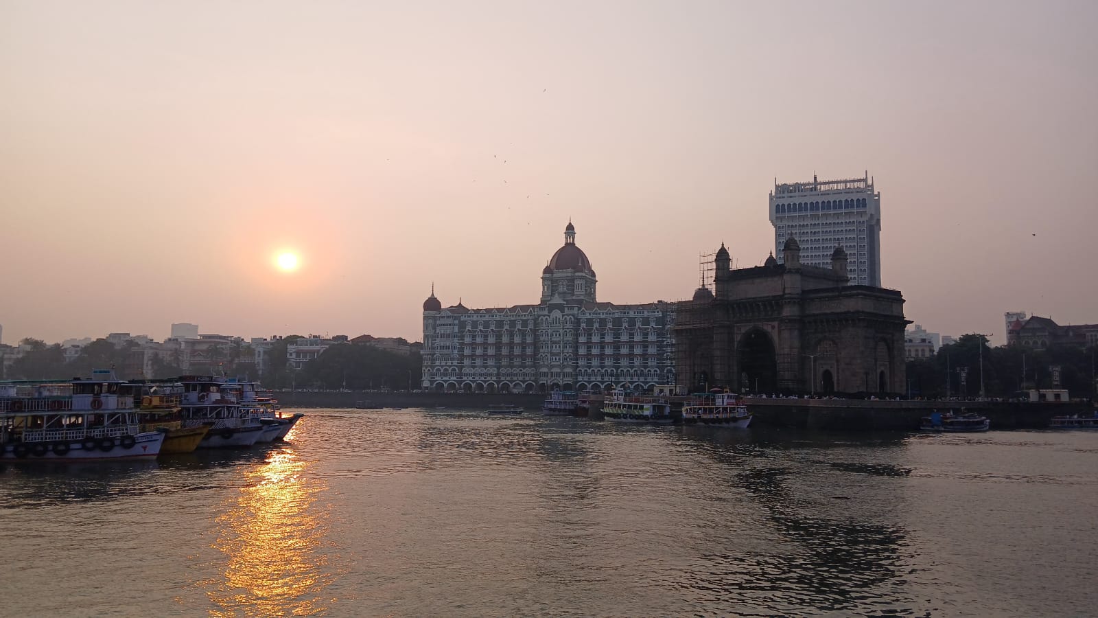 Gateway of India at sunset on a Mumbai airport layover tour